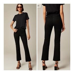 New J. Crew Women's 25P Black Petite Vintage Inspired Mid-Rise Kickout Jean